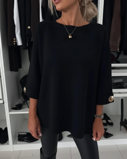 Camisola larga de mangas compridas para mulher