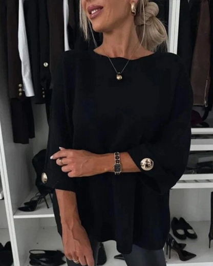 Camisola larga de mangas compridas para mulher