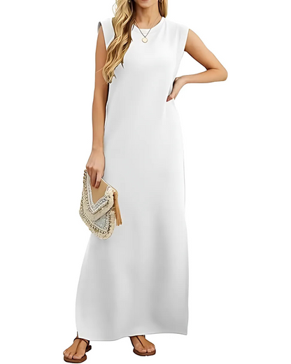 Vestido largo e ajustado com bolsos laterais 