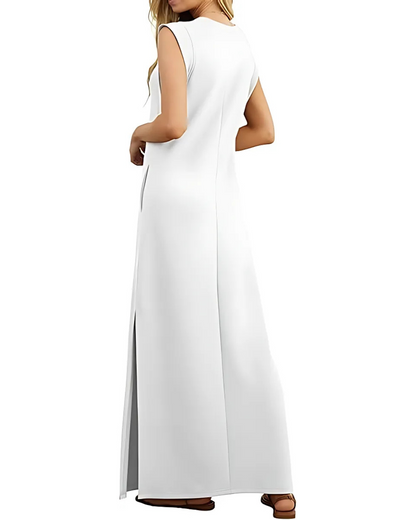 Vestido largo e ajustado com bolsos laterais 